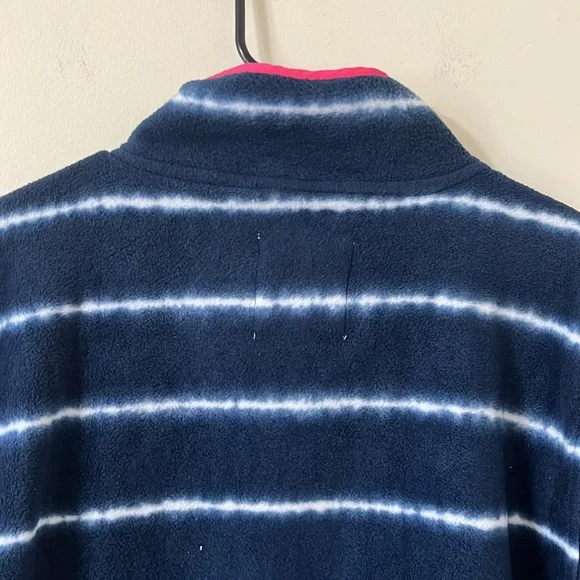Simply Southern Navy White Pink Tie Dye Stripe Fleece Pullover Jacket Size XXL - Picture 9 of 9